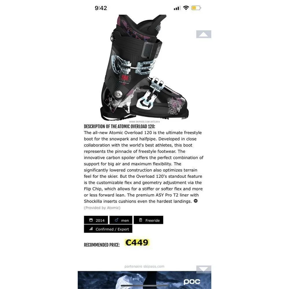 Atomic M fit 120 Black Downhill Ski Boots Size 26CM/Mondo 8 Men, 9 Womens black